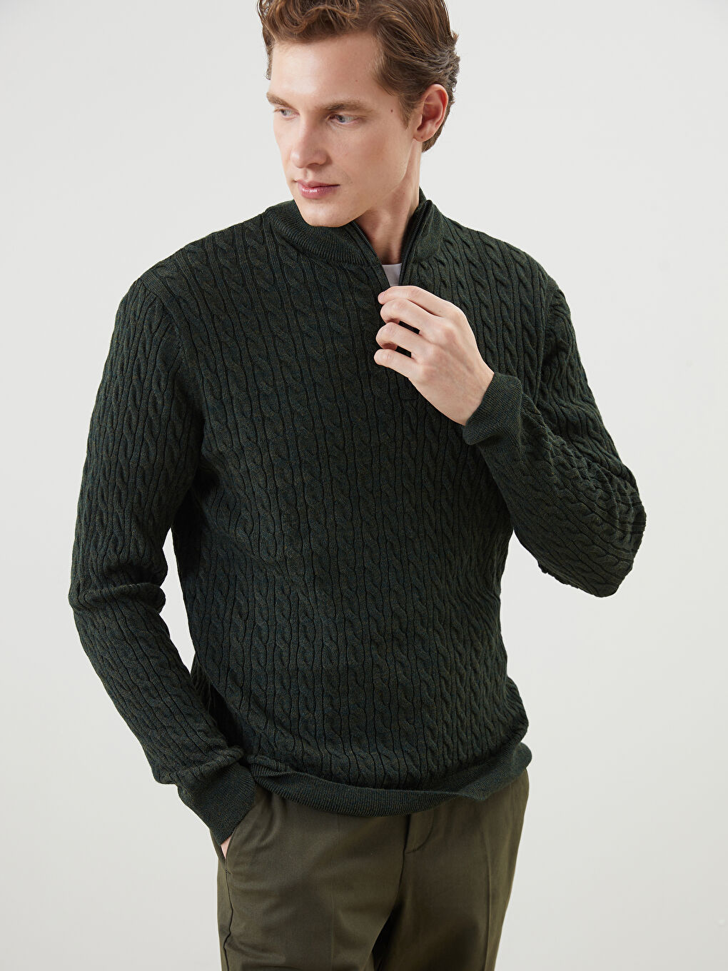 SOUTHBLUE Funnel Neck Men's Knitwear Sweater -W4M221Z8-F7Z
