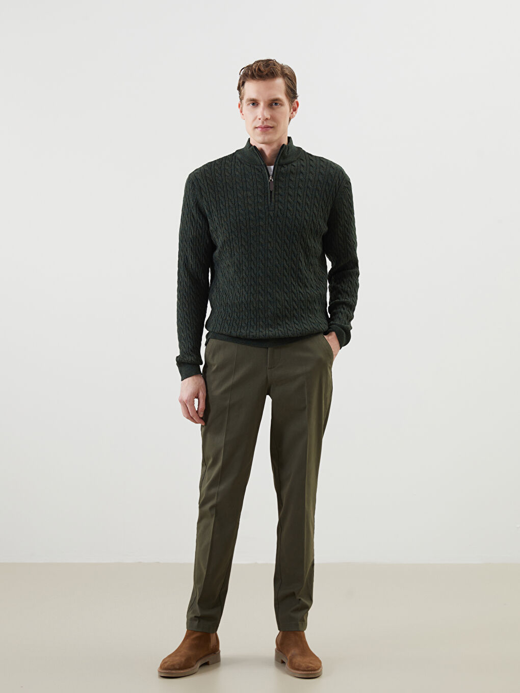 SOUTHBLUE Funnel Neck Men's Knitwear Sweater -W4M221Z8-F7Z