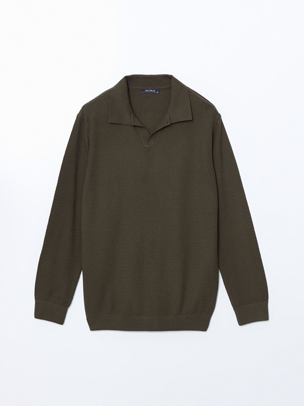 Polo Neck Long Sleeve Men's Tricot Sweater -W4M225Z8-F7Z