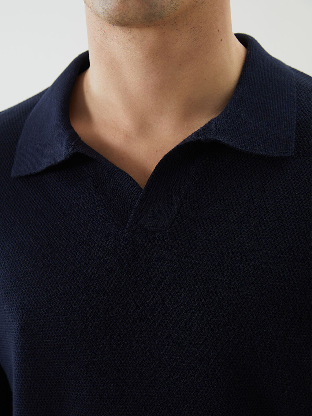 SOUTHBLUE Polo Neck Long Sleeve Men's Knitwear Sweater -W4M225Z8-RFH