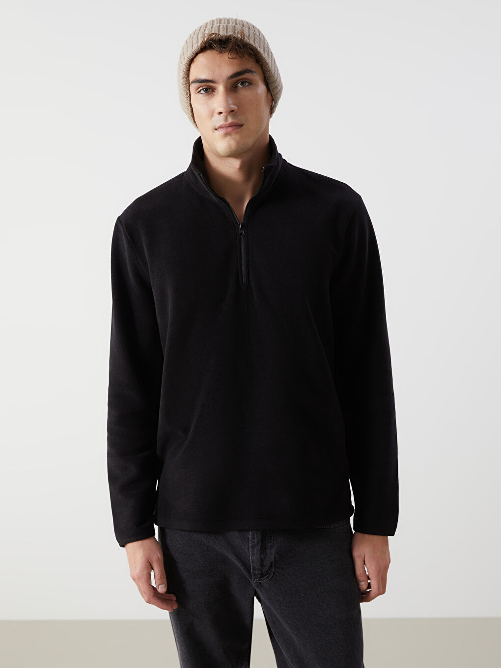 Stand Collar Long Sleeve Fleece Men's Thick Sweatshirt -W4M238Z8-CVL