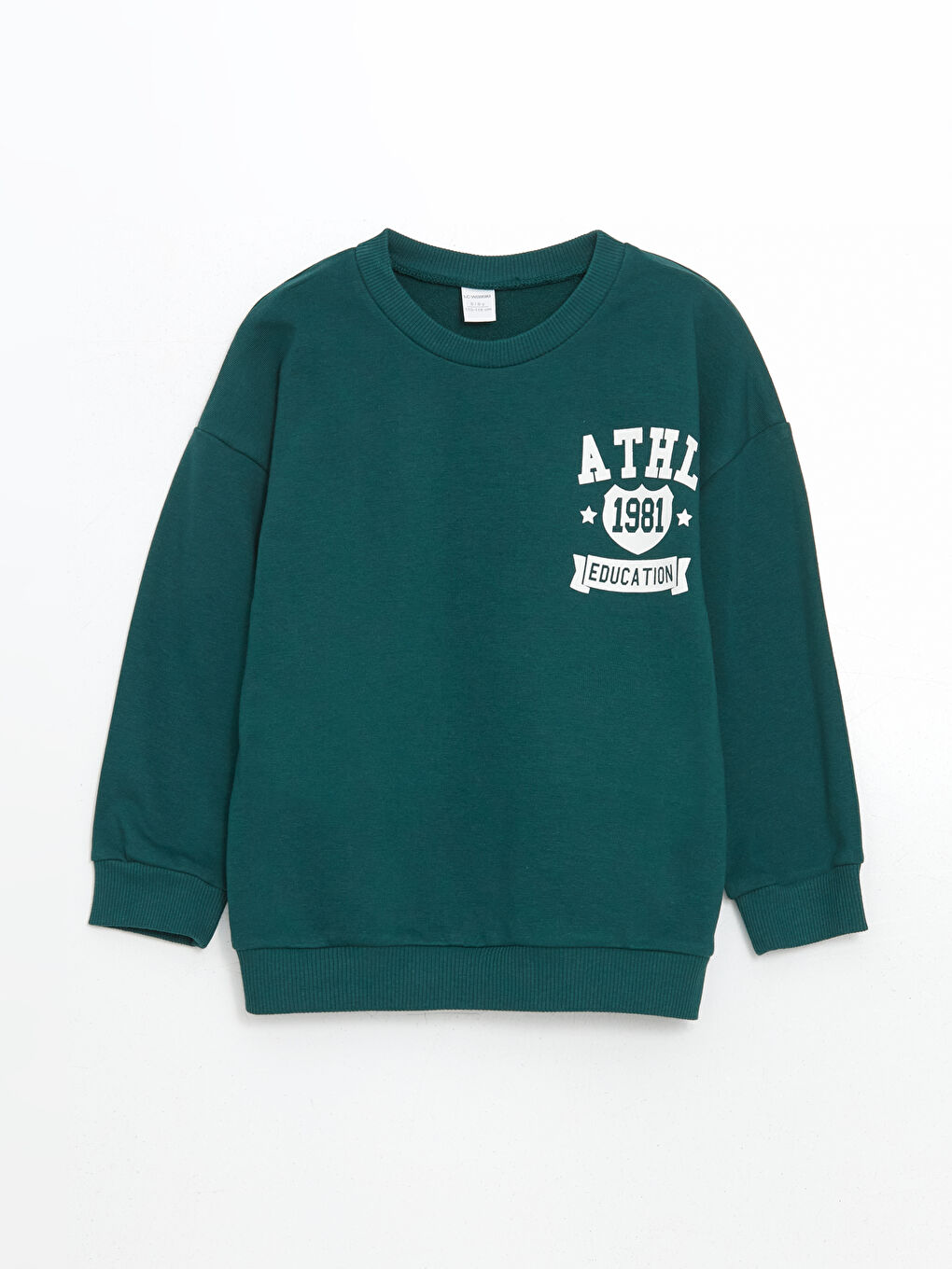 LCW Kids Yeşil Bisiklet Yaka Baskılı Erkek Çocuk Sweatshirt ve Eşofman Alt 2'li - 1