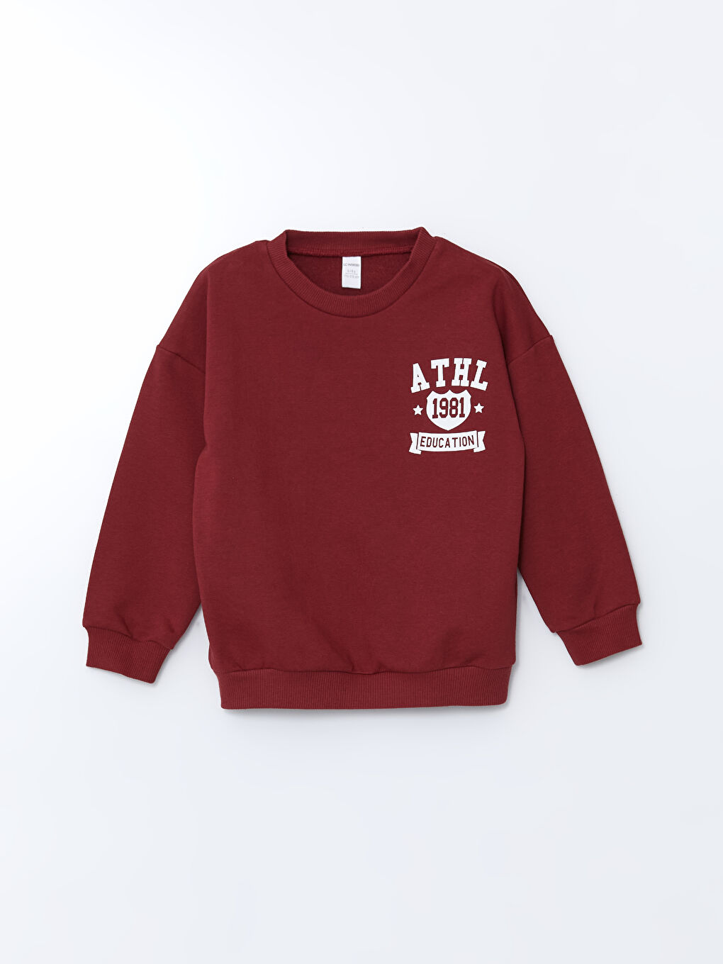 LCW Kids Bordo Bisiklet Yaka Baskılı Erkek Çocuk Sweatshirt ve Eşofman Alt 2'li - 1