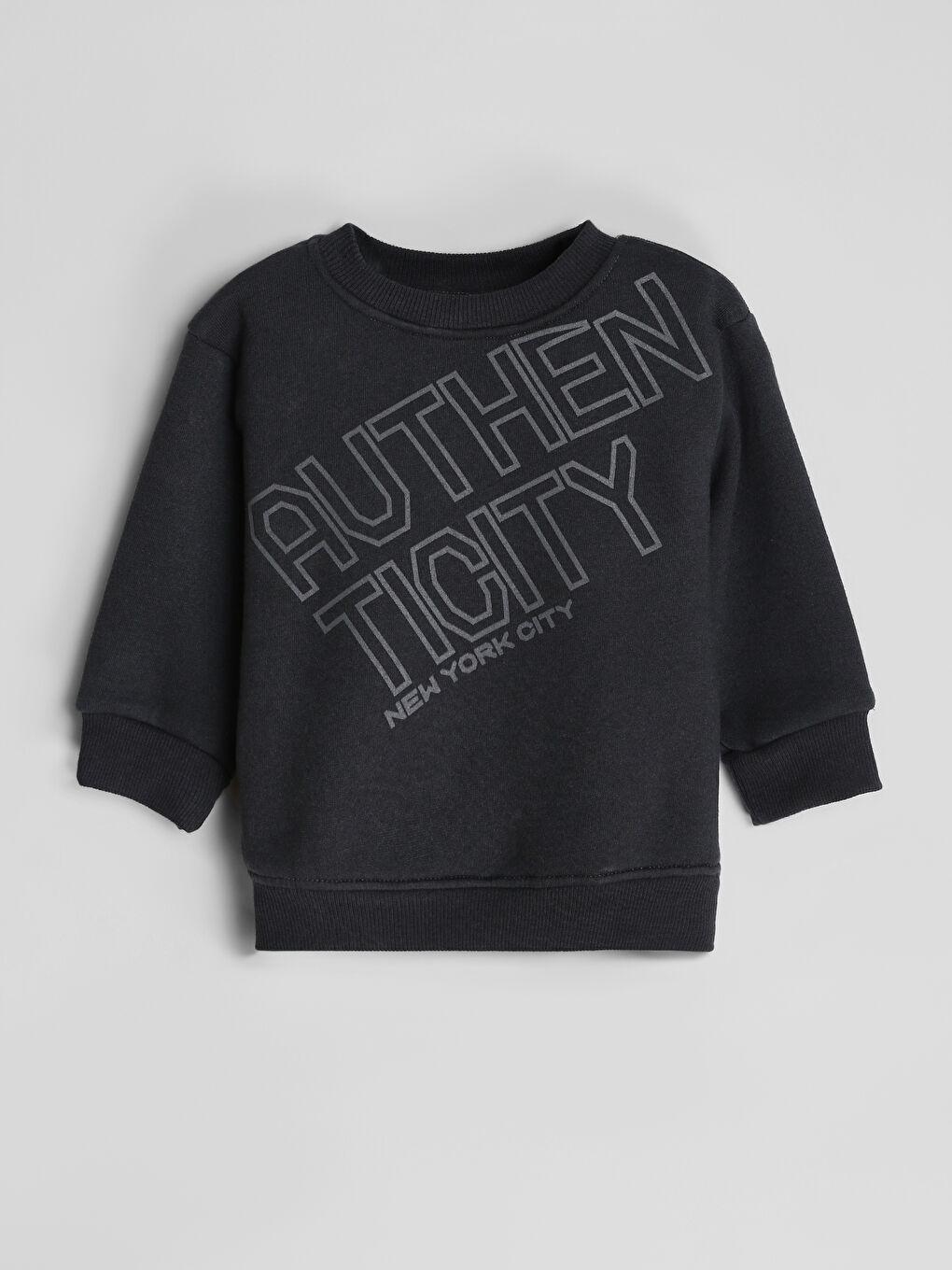 سويت شيرت كم طويل مطبوع بياقة دائرية للأولاد