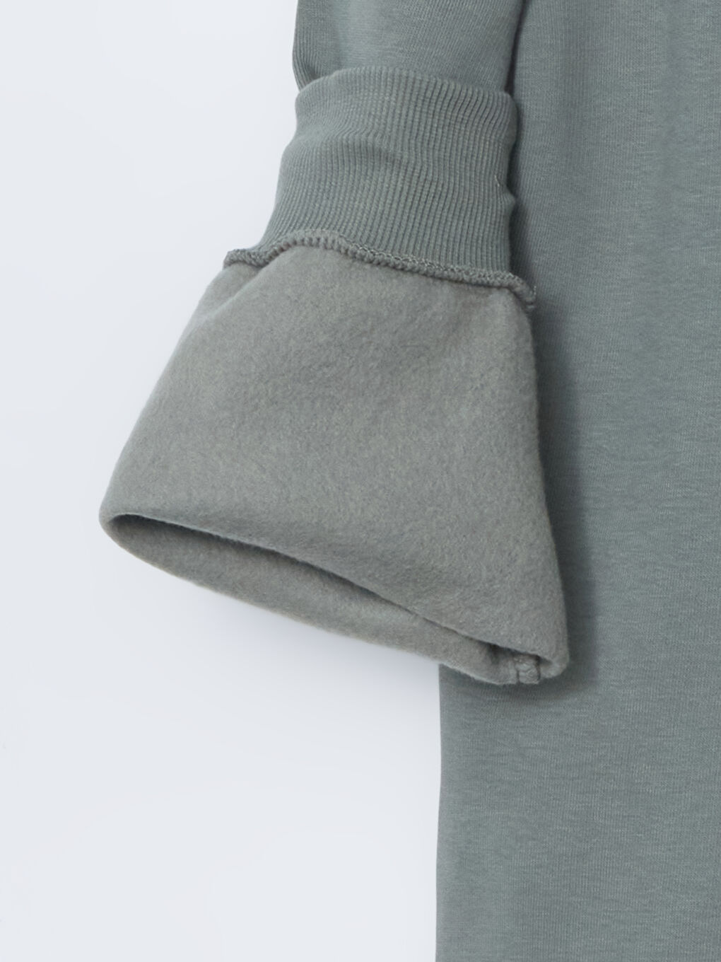 Yeşil Polo Yaka Uzun Kollu Erkek Sweatshirt-5