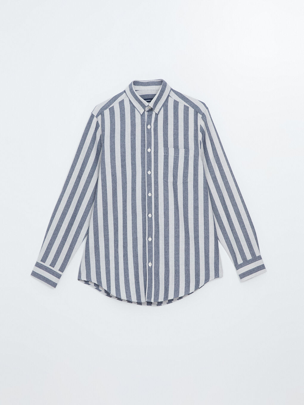 İndigo Regular Fit Uzun Kollu Çizgili Erkek Gömlek-8