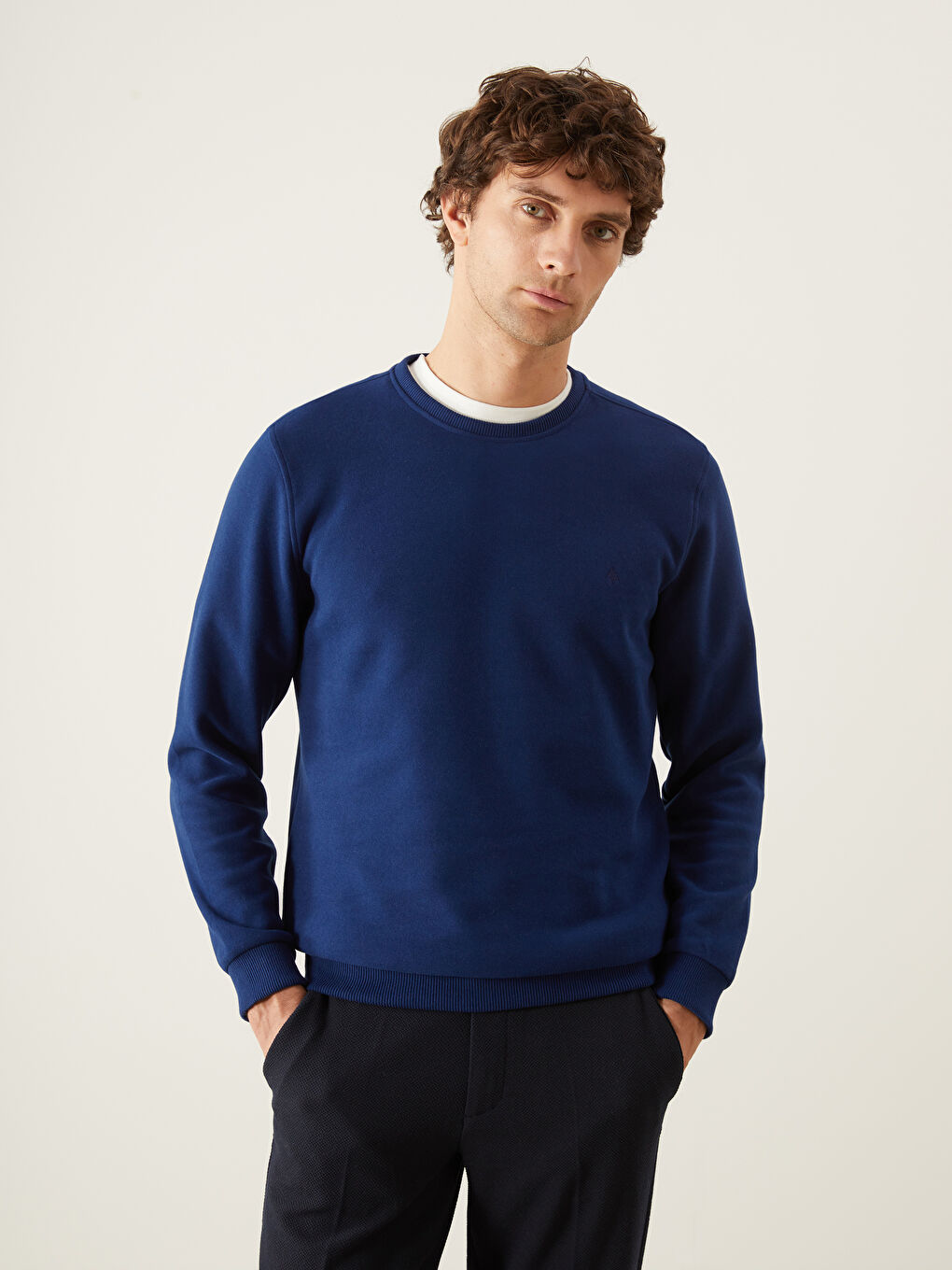 Crew Neck Long Sleeve Men's Sweatshirt -W4M290Z8-DGP