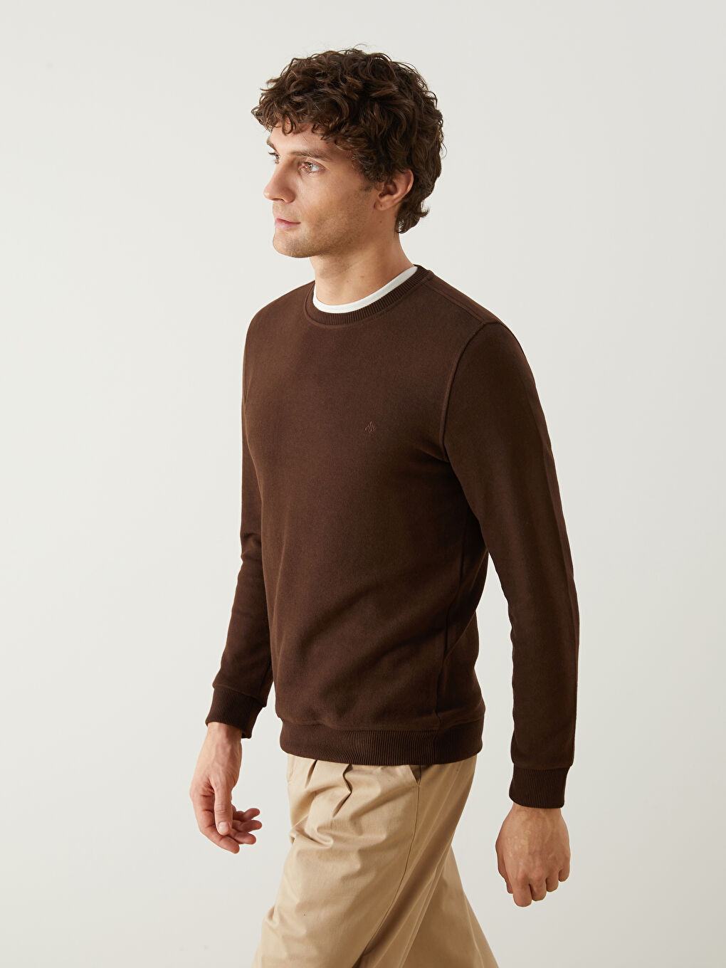 Crew Neck Long Sleeve Men's Sweatshirt -W4M290Z8-J0V