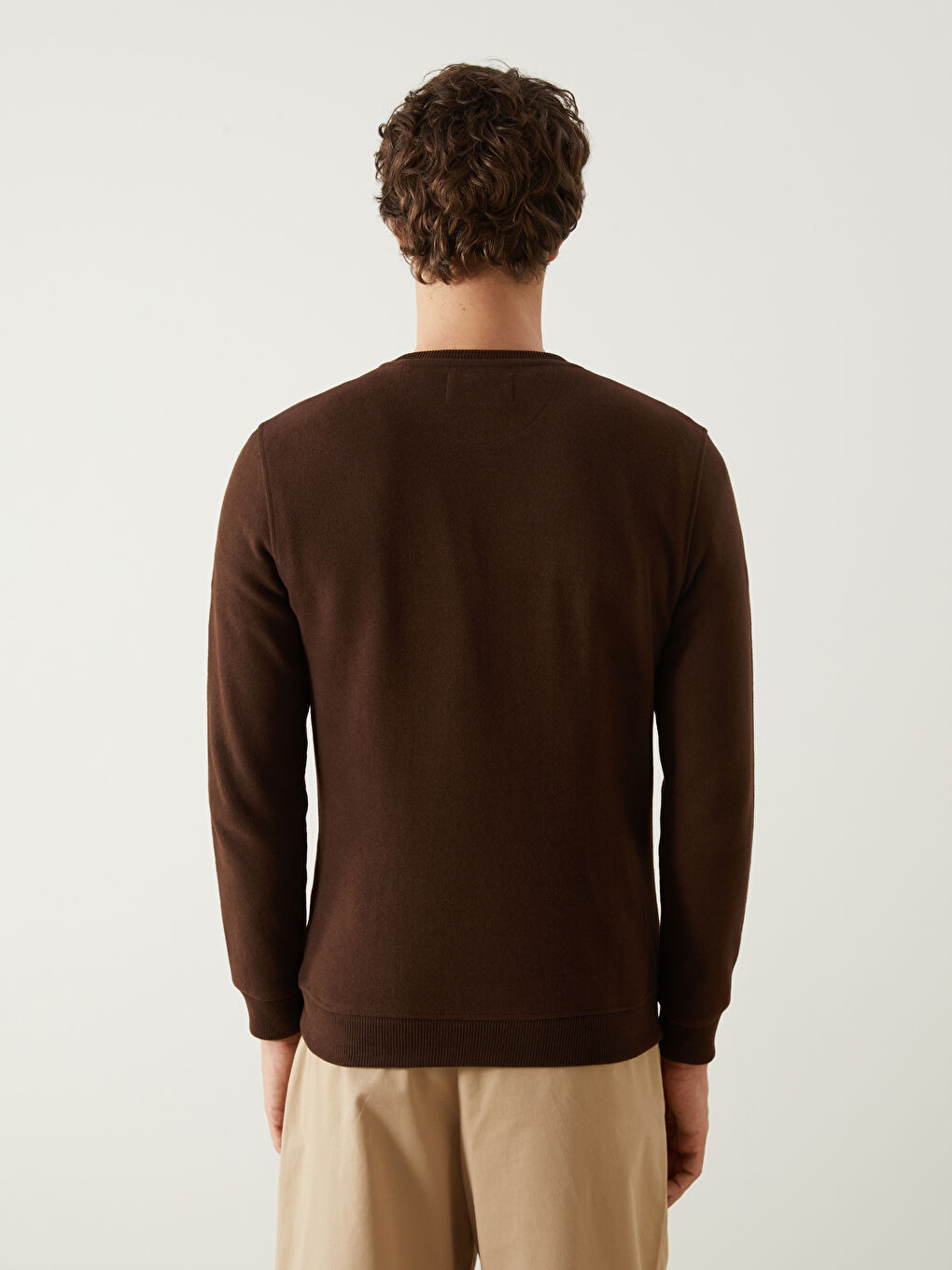 Crew Neck Long Sleeve Men's Sweatshirt -W4M290Z8-J0V