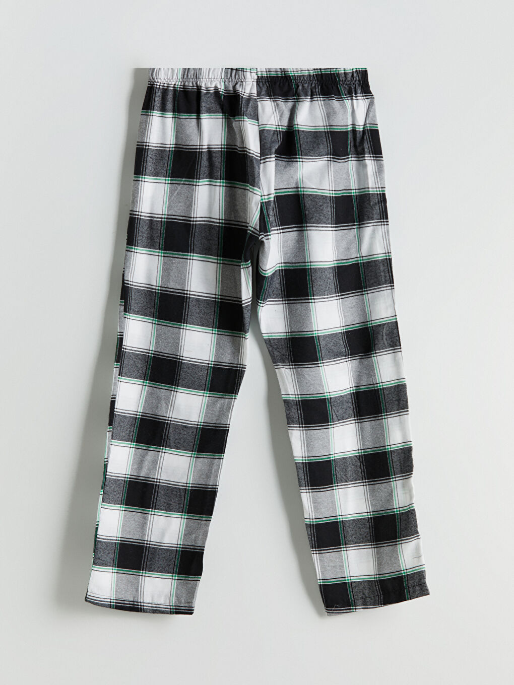 Siyah Standart Kalıp Ekose Erkek Pijama Alt-5