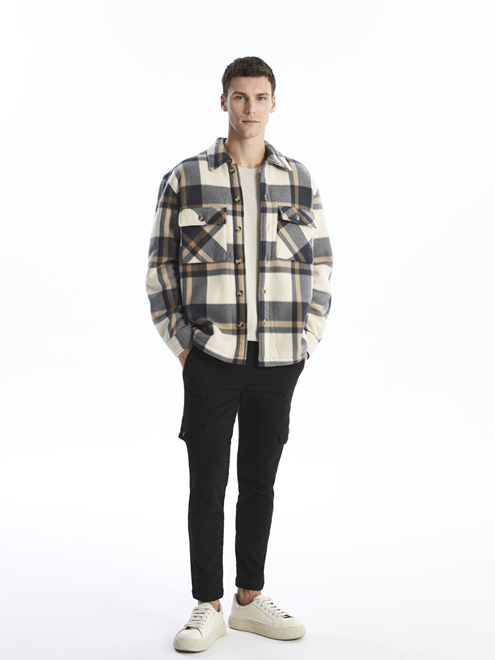Comfortable Fit Long Sleeve Plaid Men's Shirt Jacket-3