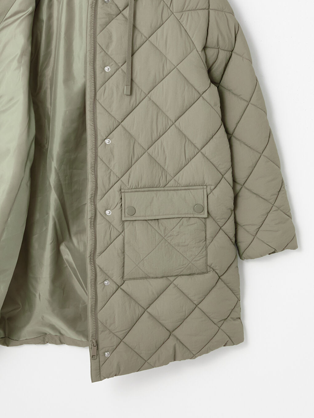 Hooded Quilted Oversize Women's Puffer Coat-8