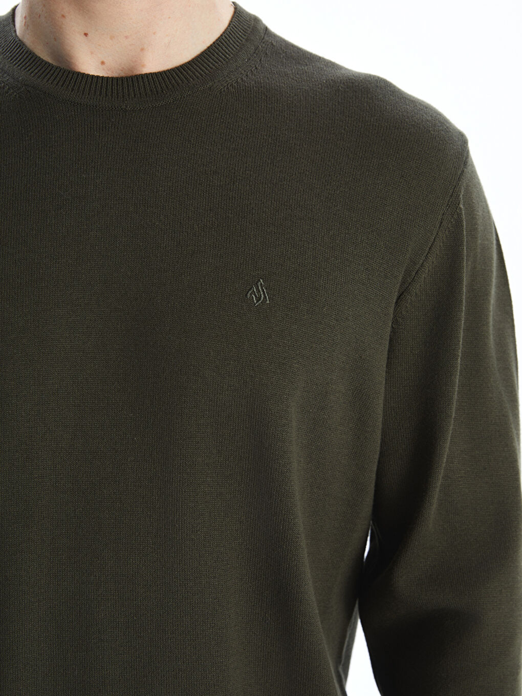 Haki Bisiklet Yaka Erkek Triko Kazak-2