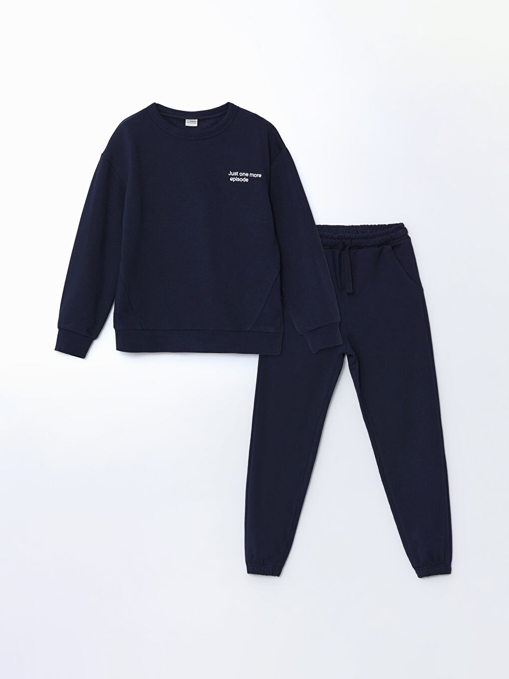 Lacivert Bisiklet Yaka Erkek Çocuk Eşofman Takımı-2