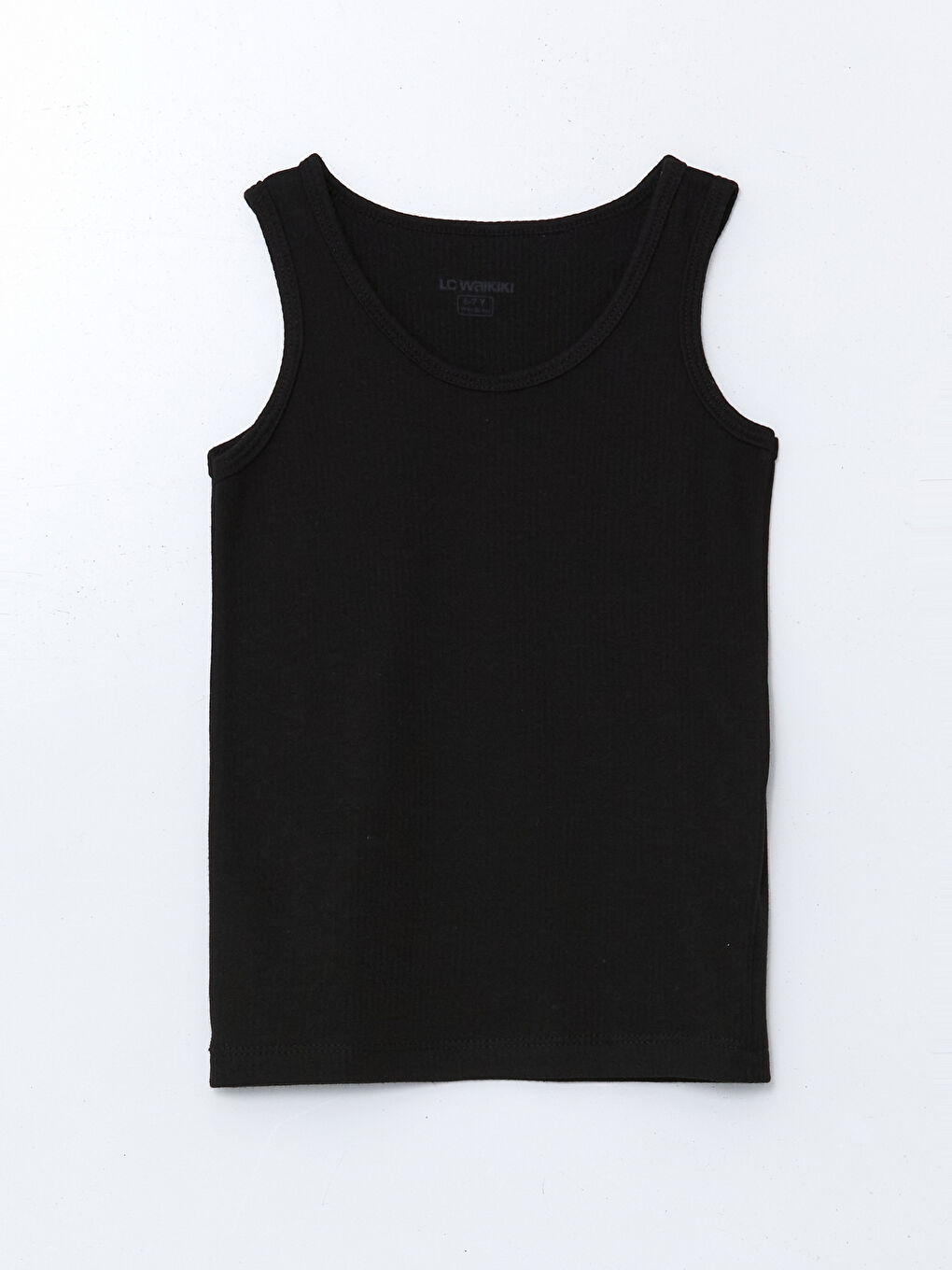 Siyah Bisiklet Yaka Erkek Çocuk Atlet