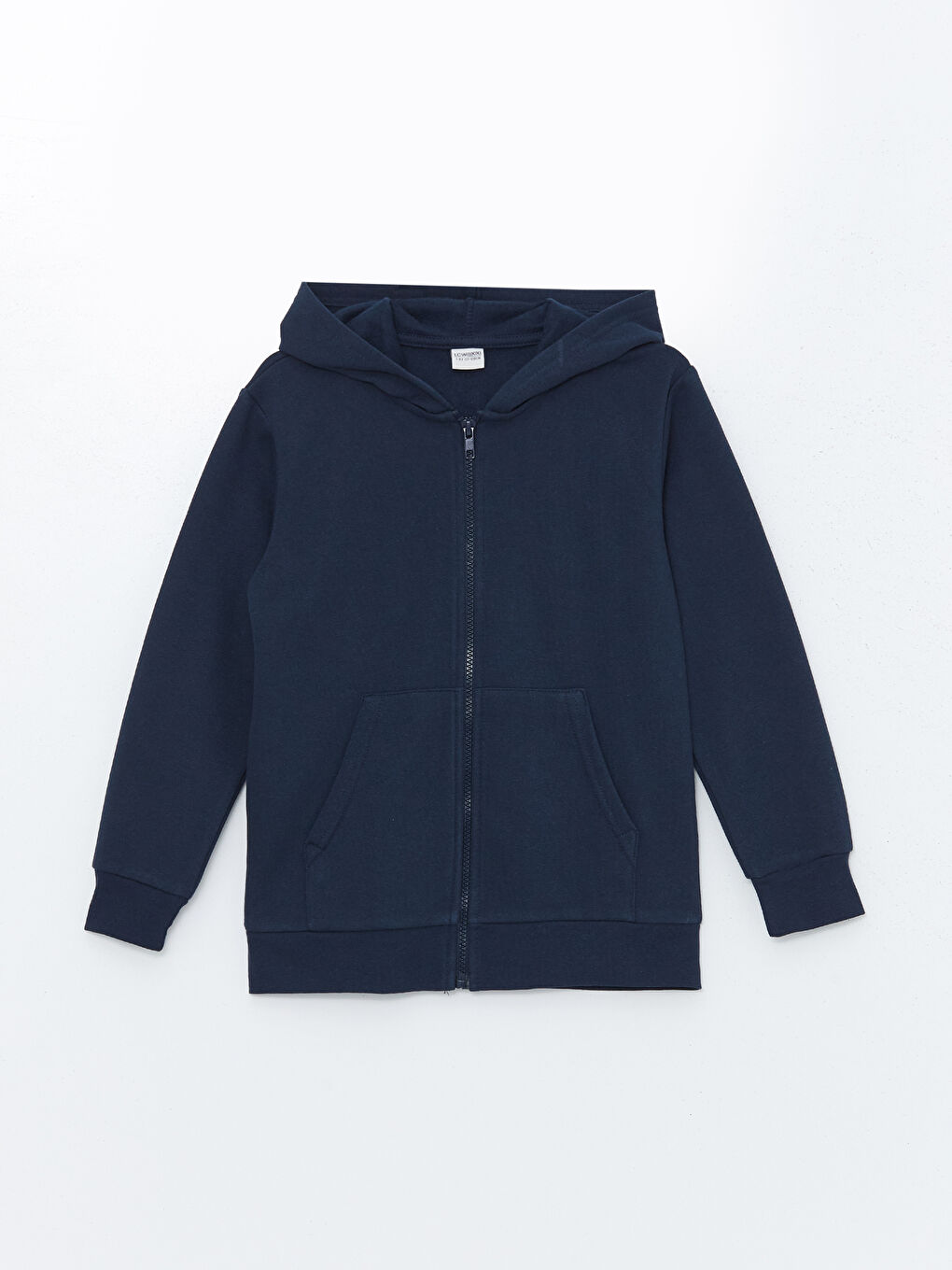 Lacivert Kapüşonlu Erkek Çocuk Kalın Fermuarlı Sweatshirt