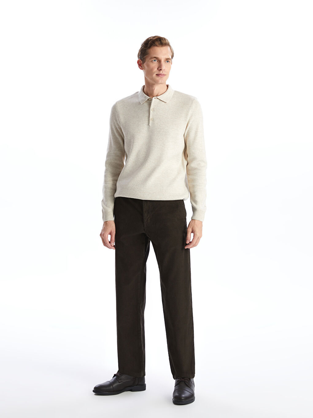 Haki Bol Kalıp Kadife Erkek Pantolon