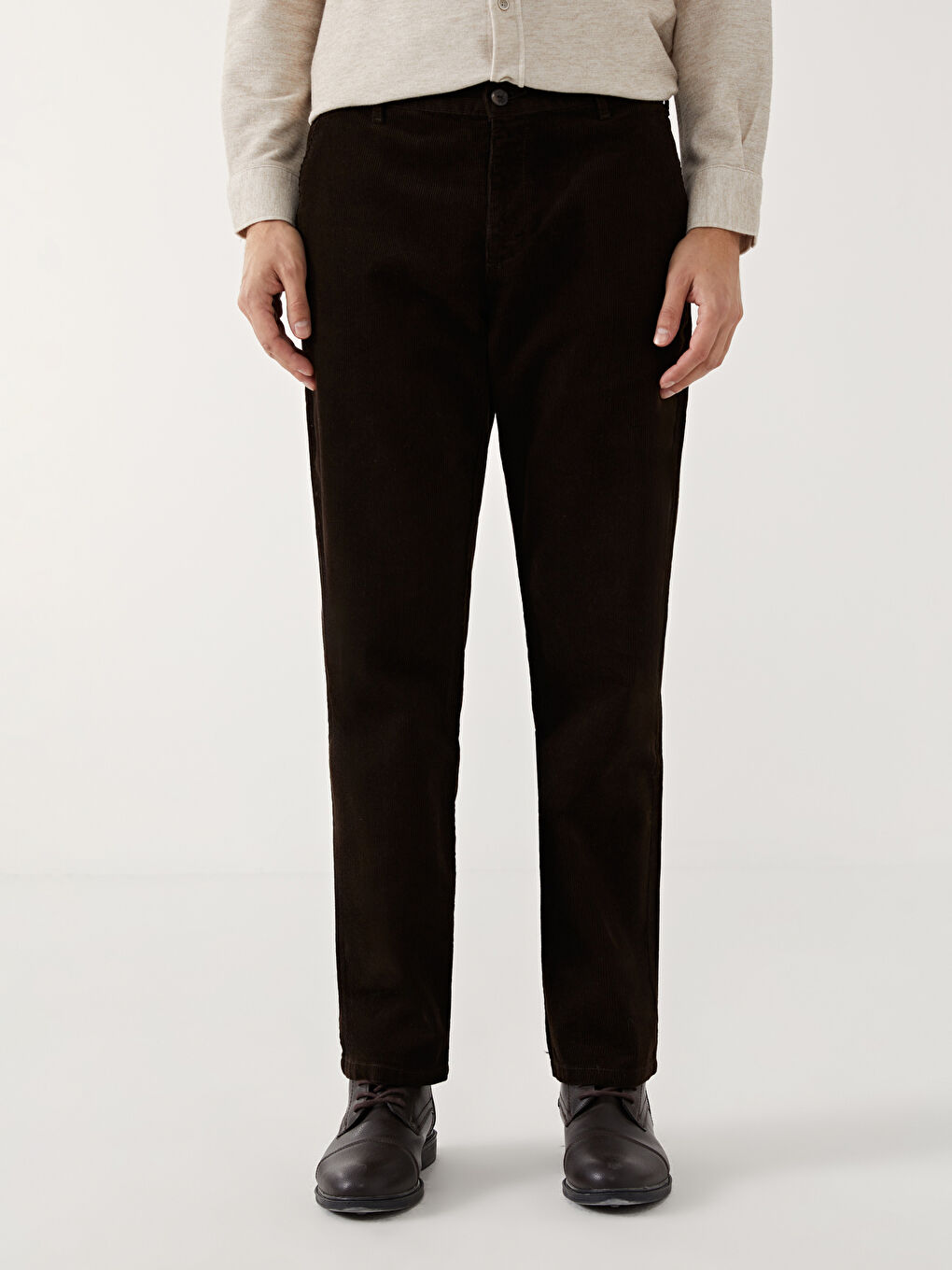 Loose Fit Velvet Men's Trousers-3