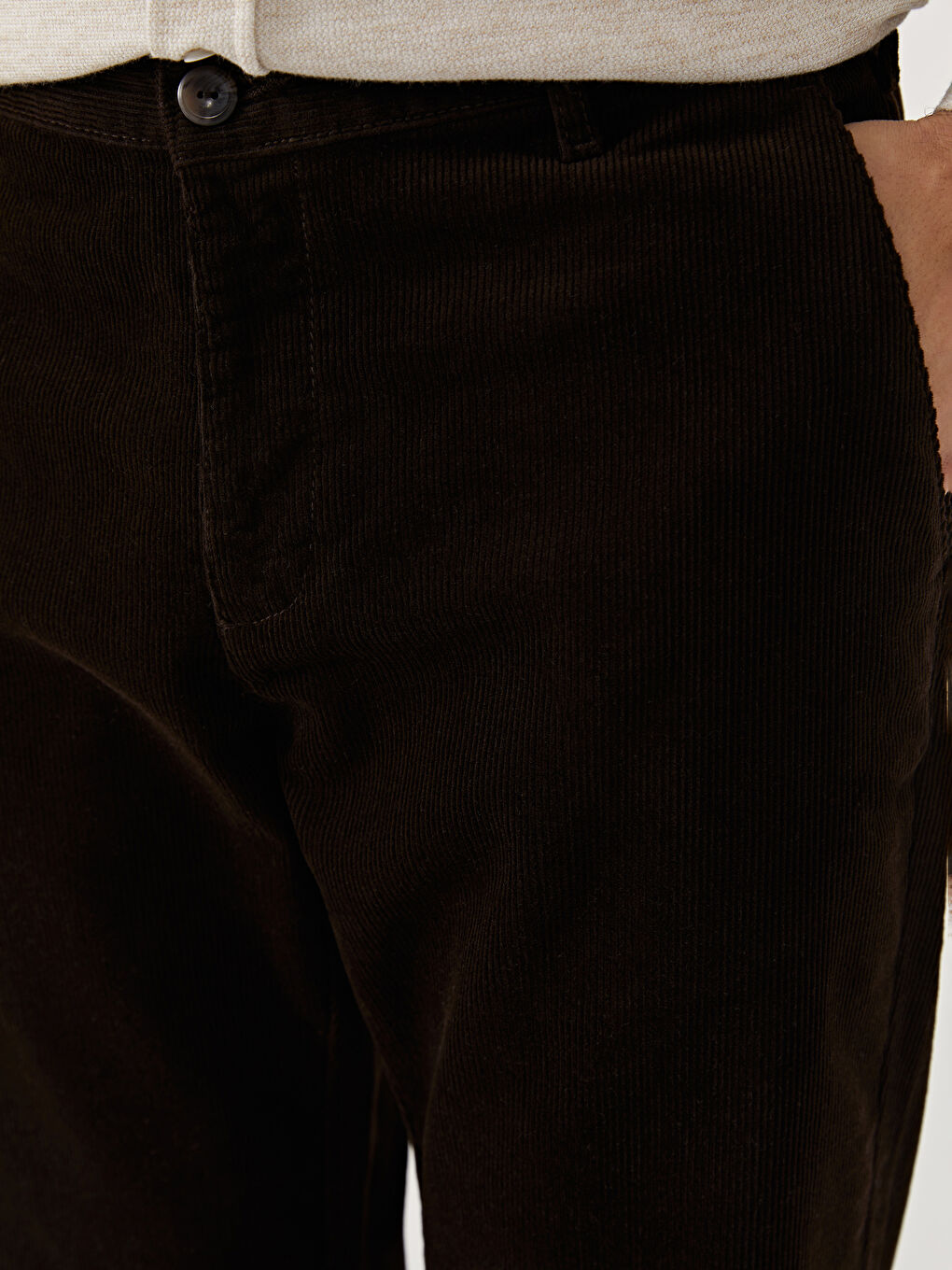 Loose Fit Velvet Men's Trousers-5