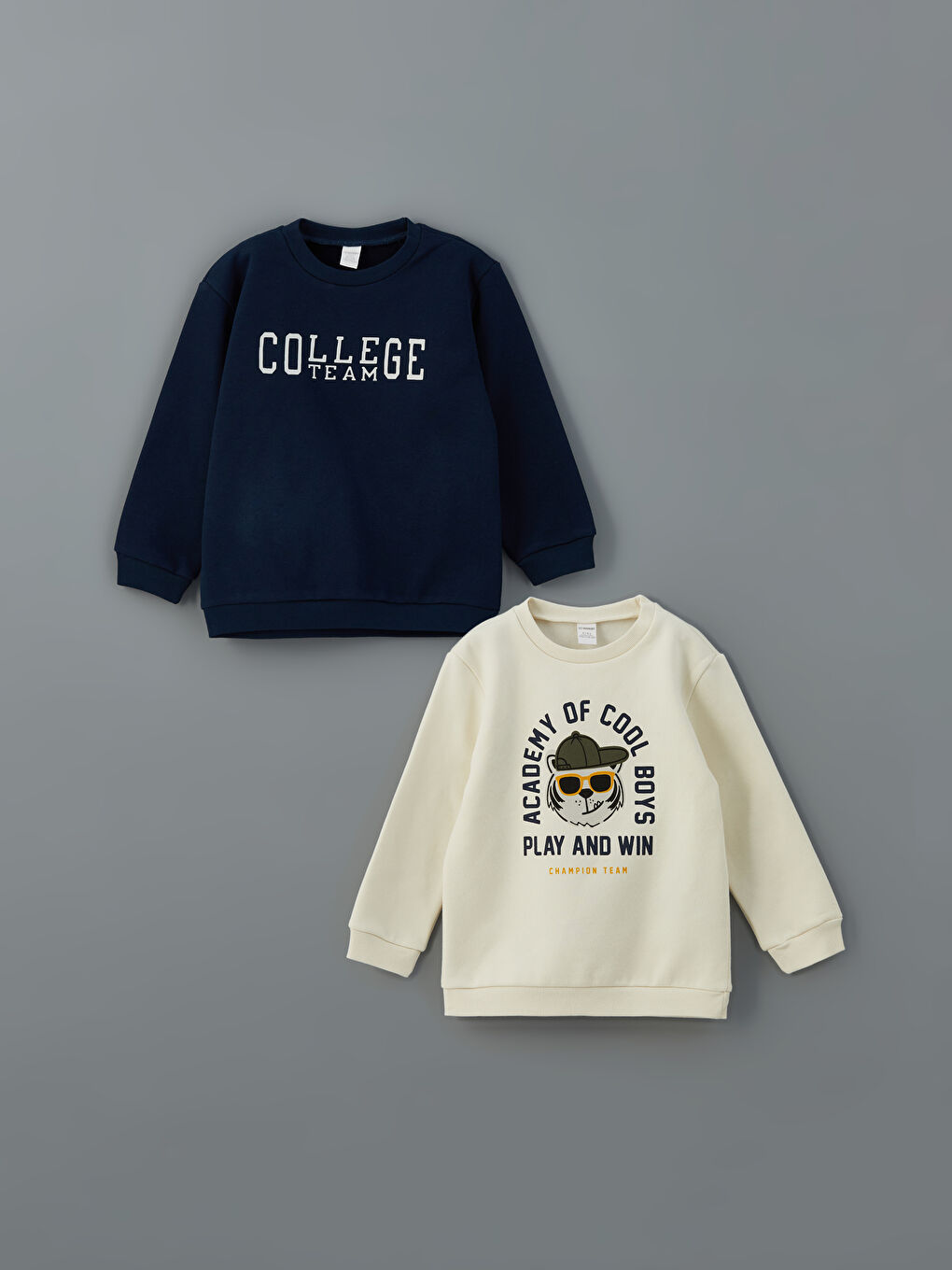 تيشيرت ياقة دائرية مطبوع للأولاد - مجموعة من 2