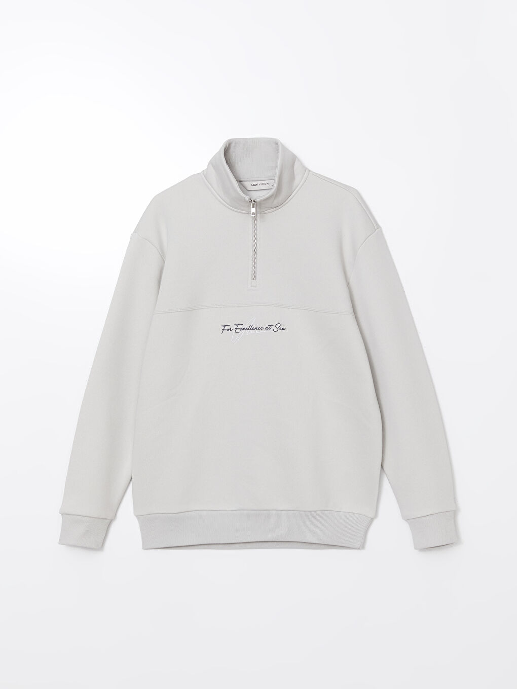 LCW Vision Bej Dik Yaka Uzun Kollu Baskılı Erkek Sweatshirt - 4