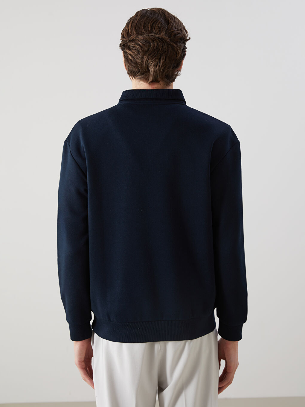 LCW Vision Lacivert Dik Yaka Uzun Kollu Baskılı Erkek Sweatshirt - 3