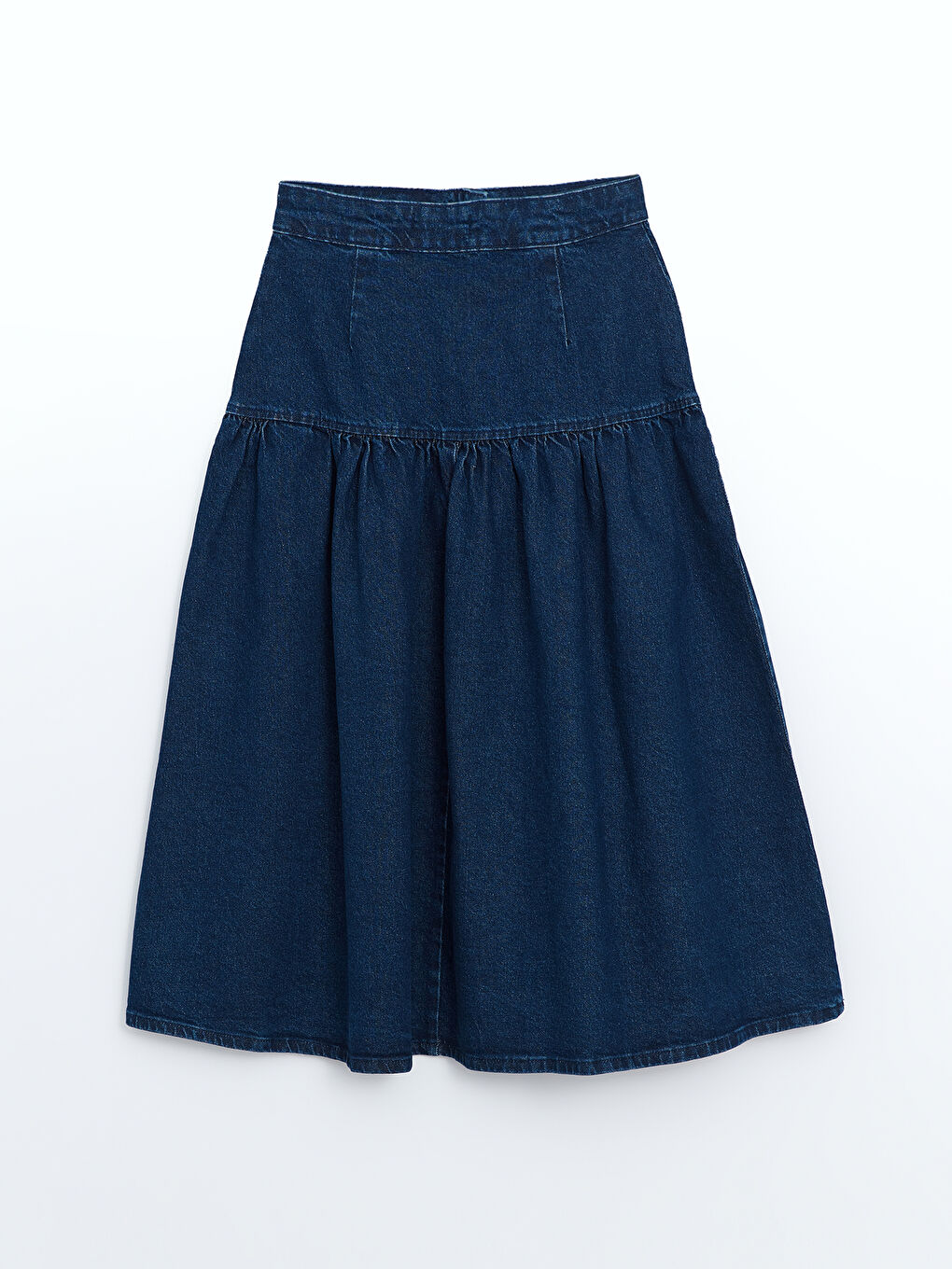 Lacivert Standart Fit Kadın Jean Etek-5