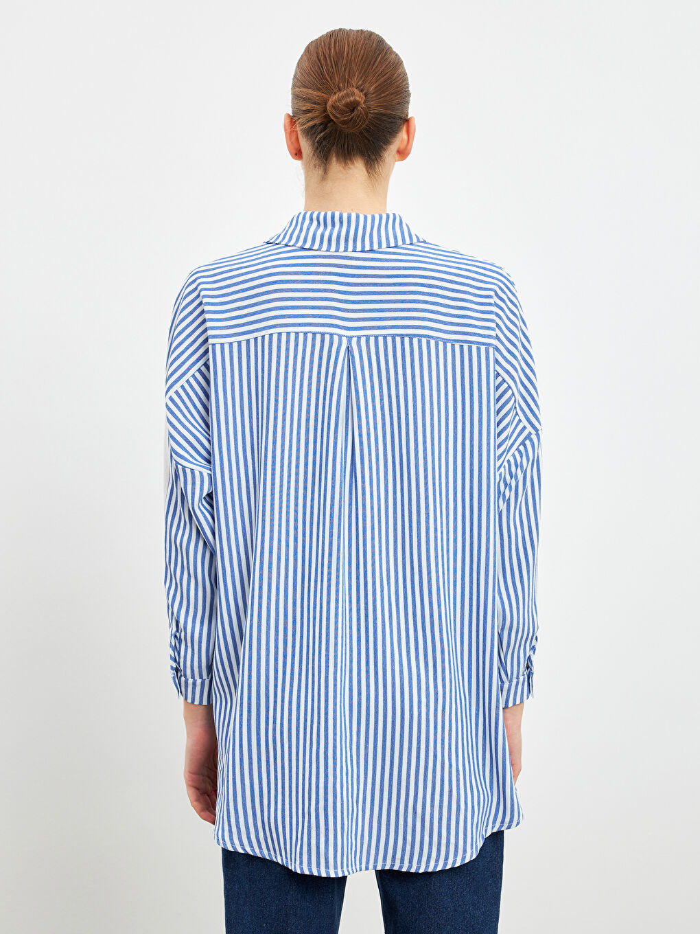 Striped Oversize Women's Shirt-2