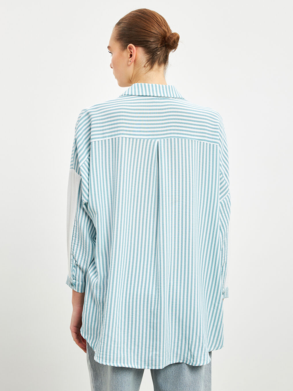 Chemise Rayée Oversize pour Femmes-3