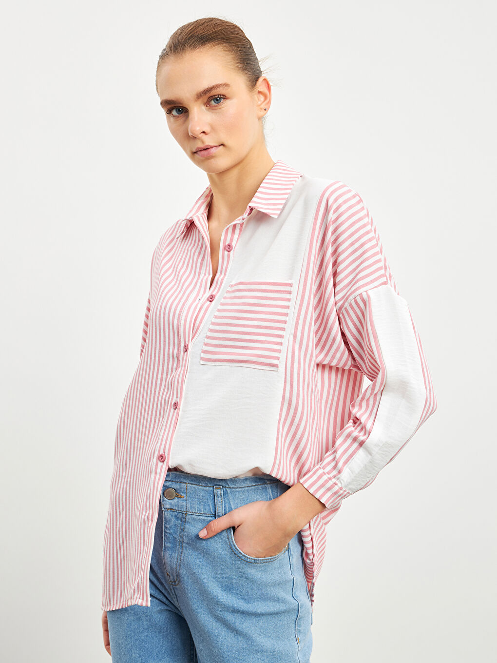 Striped Oversize Women's Shirt