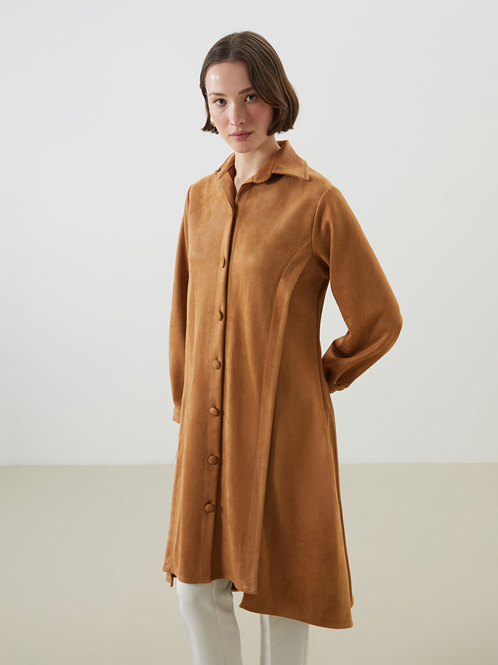 Suede Women's Shirt Tunic -W4M359Z8-CWX