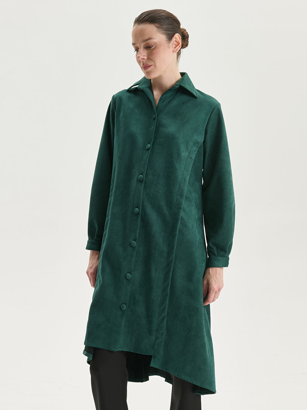 Suede Women's Shirt Tunic -W4M359Z8-CYB