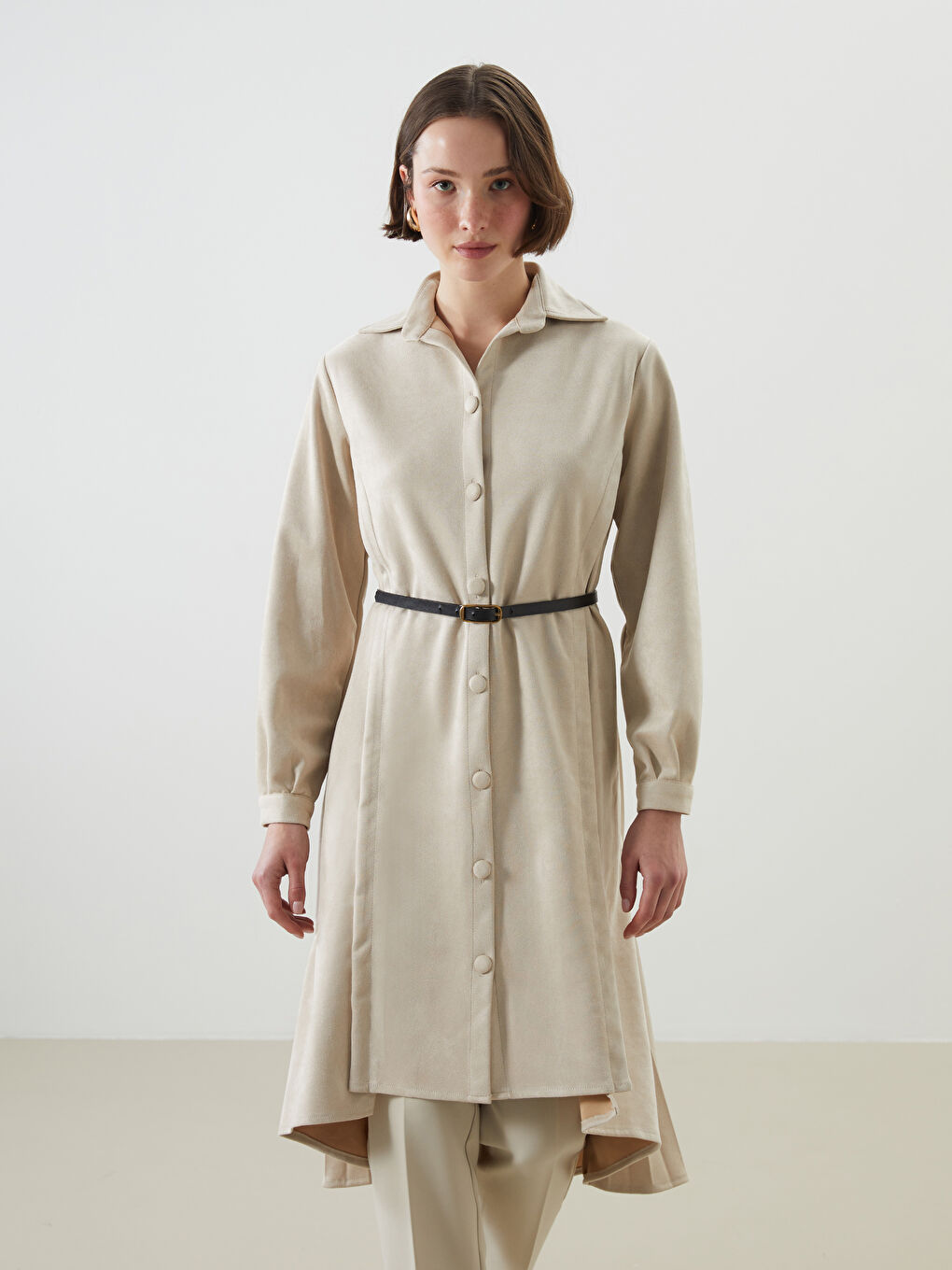Suede Women's Shirt Tunic -W4M359Z8-FEW