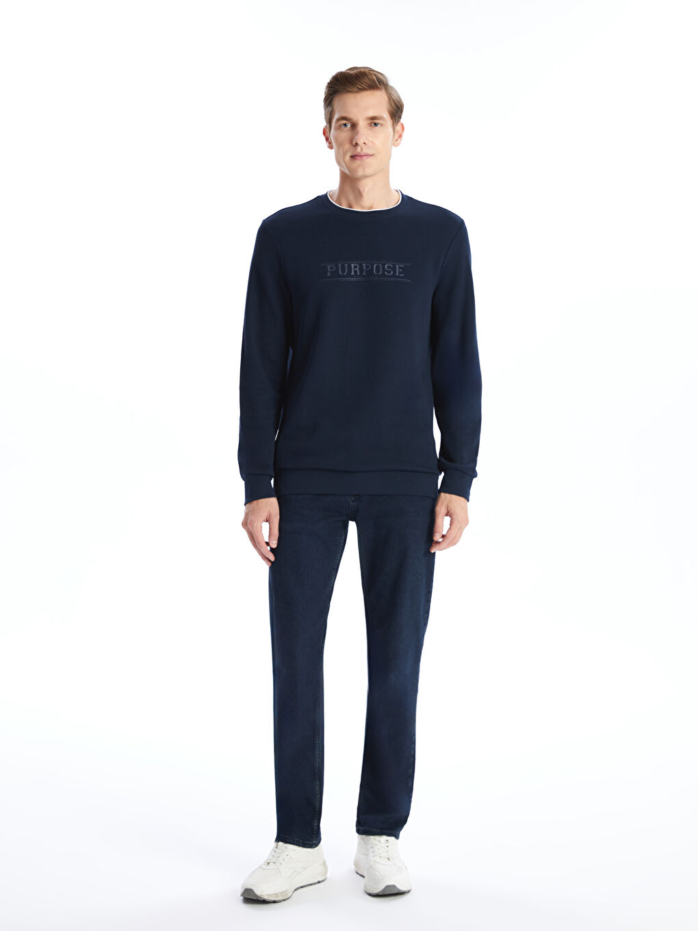 Crew Neck Long Sleeve Printed Men's Sweatshirt-1
