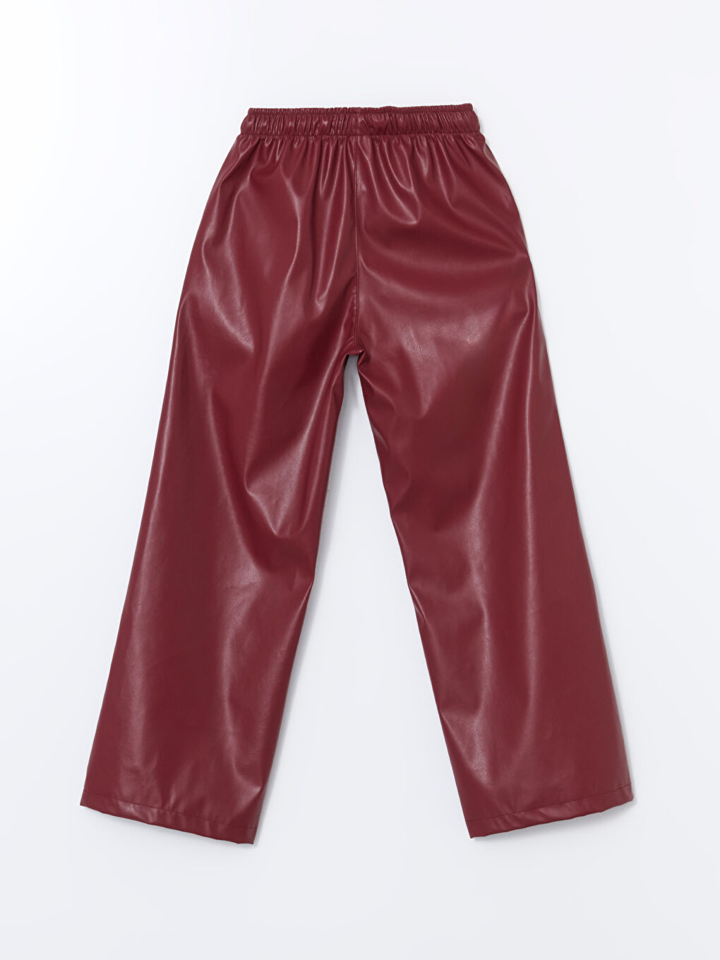 Elastic Waist Leather Look Girl's Trousers -W4M365Z4-DM5