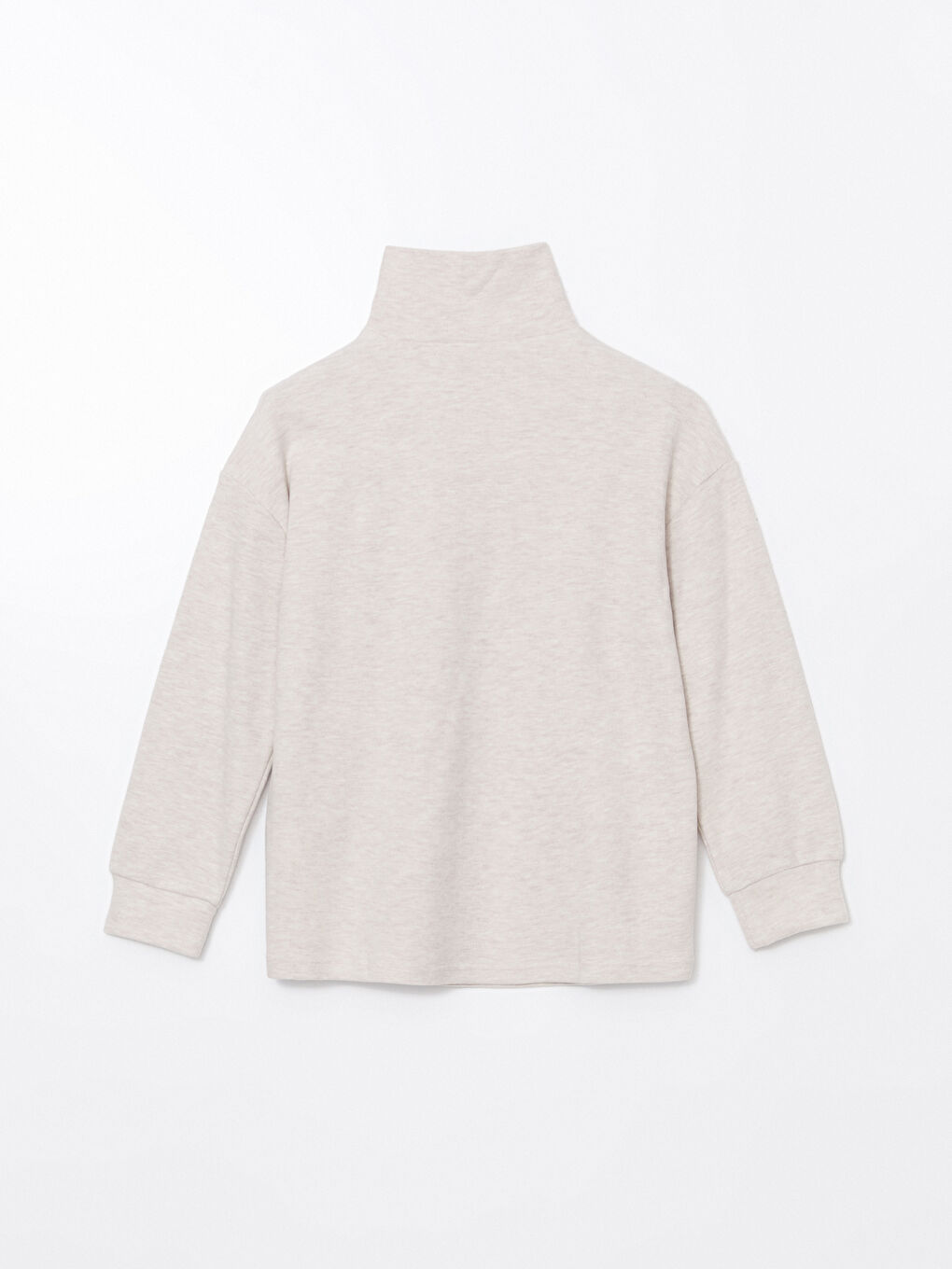LCW Comfort Bej Dik Yaka Kadın Fermuarlı Sweatshirt - 5