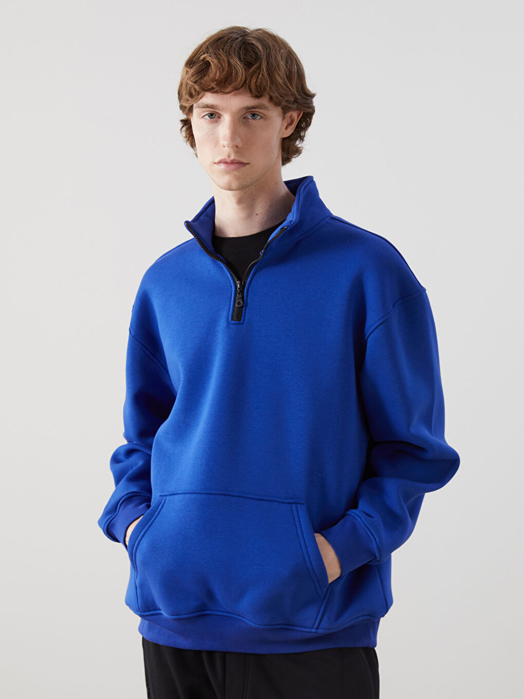 Turtle Neck Long Sleeve Men's Sweatshirt -W4M376Z8-J0H