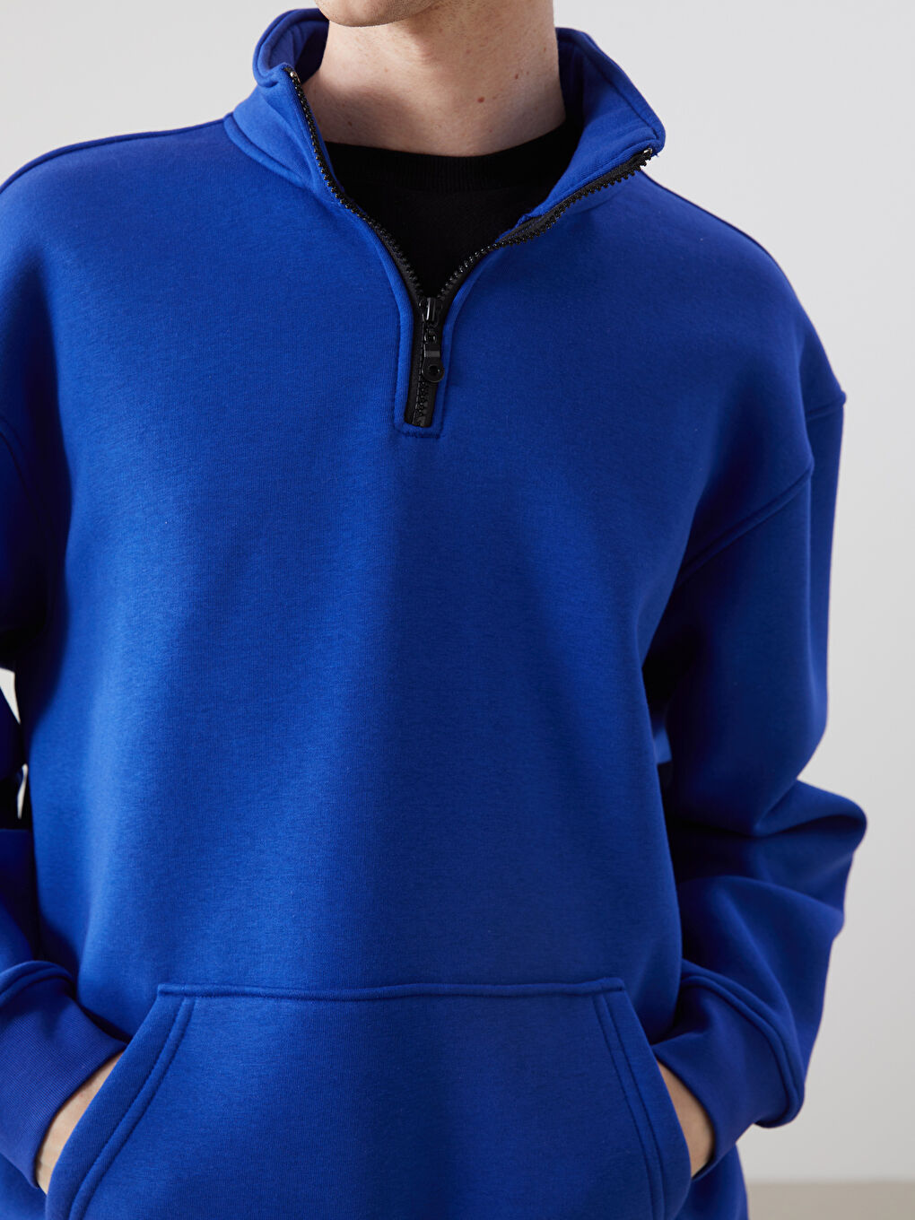Turtle Neck Long Sleeve Men's Sweatshirt -W4M376Z8-J0H