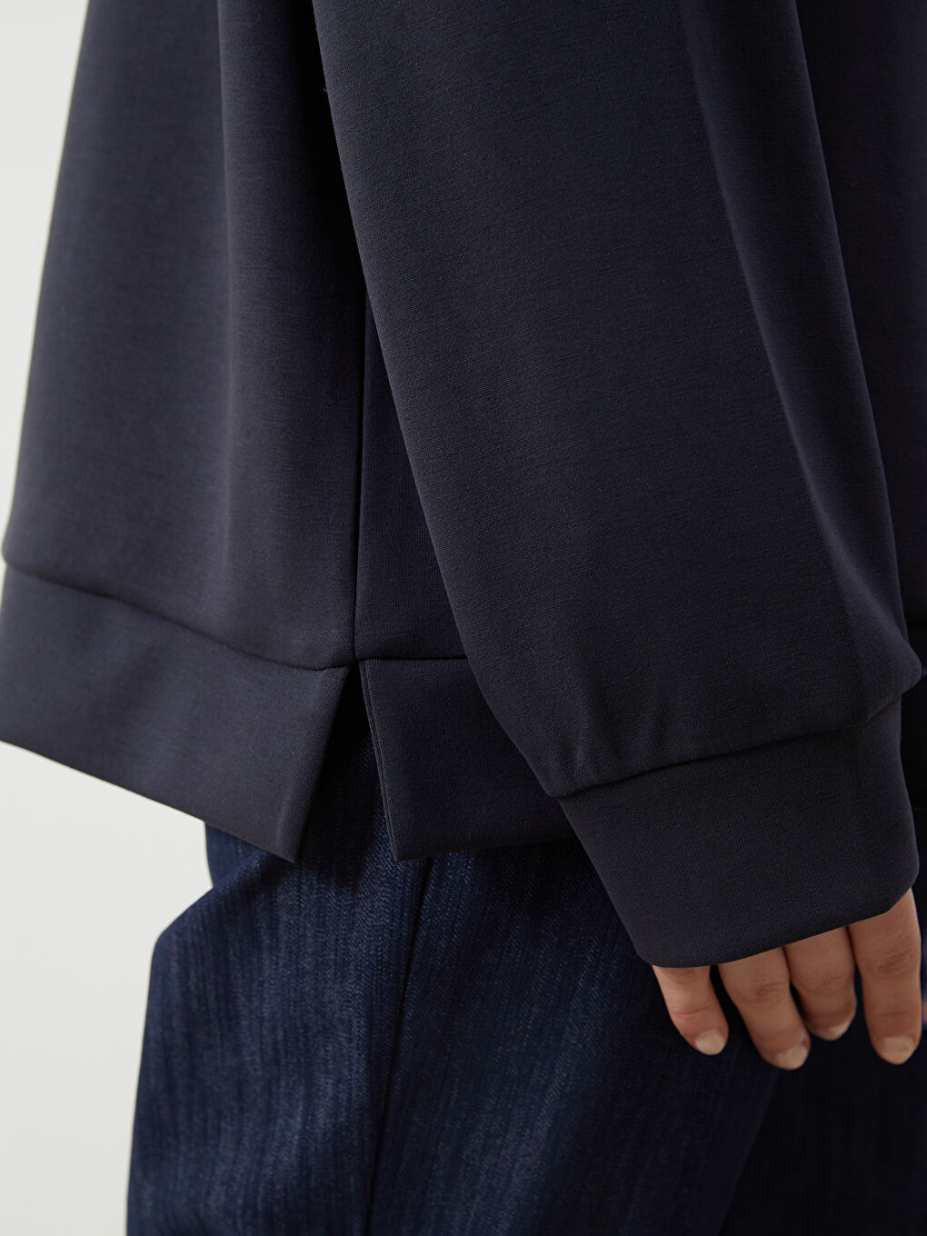 Antrasit Oversize Modal Karışımlı Kadın Sweatshirt-2