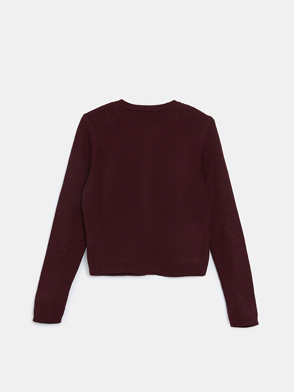 Bordo Bisiklet Yaka Kadın Triko Hırka-5