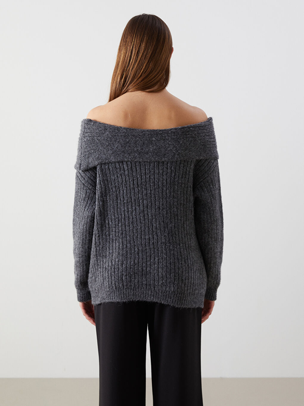 Slash Neck Women's Knitwear Sweater -W4M387Z8-DRU