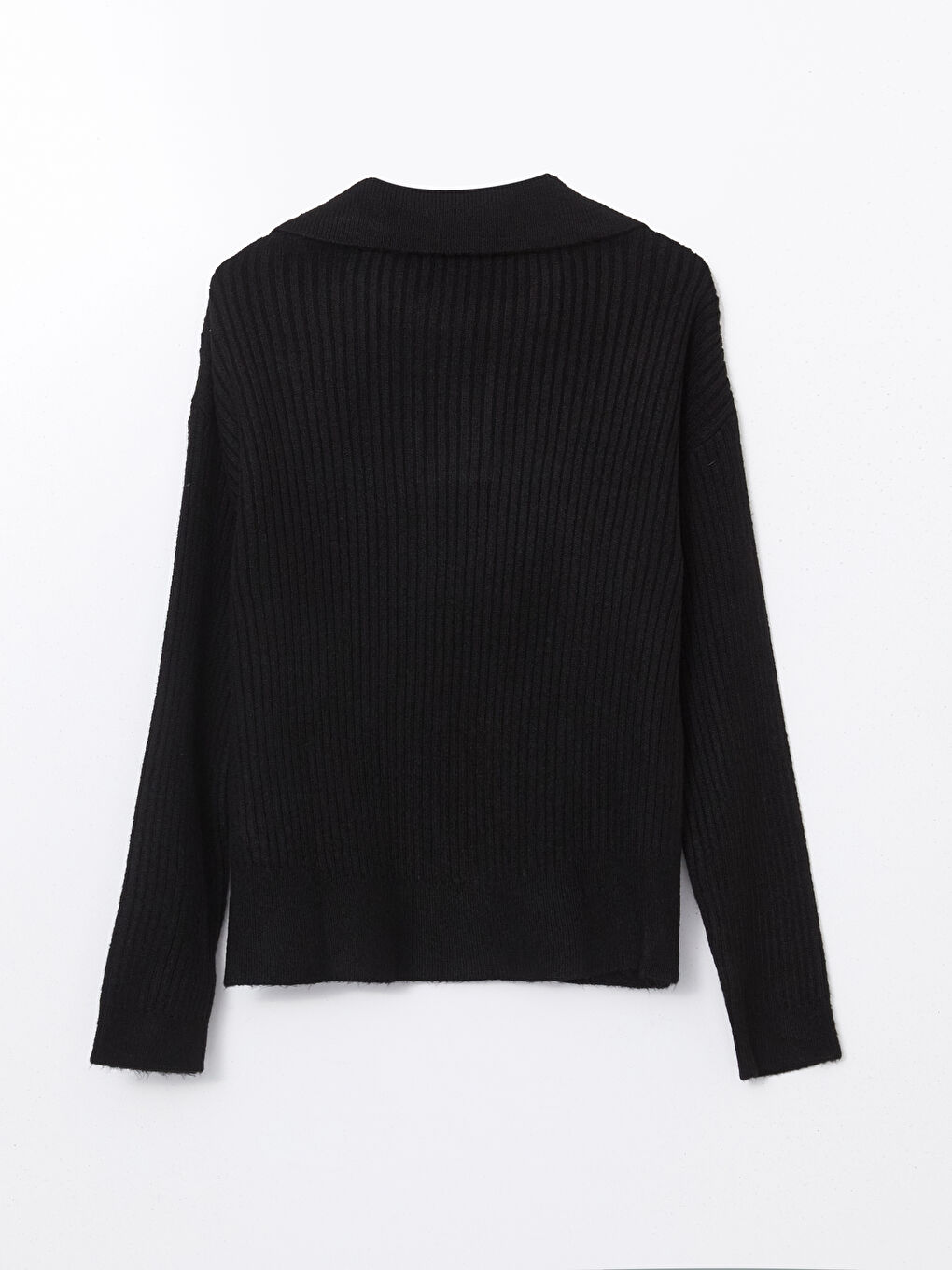 Polo Neck Regular Long Sleeve Women's Tricot Sweater -W4M392Z8-CVL
