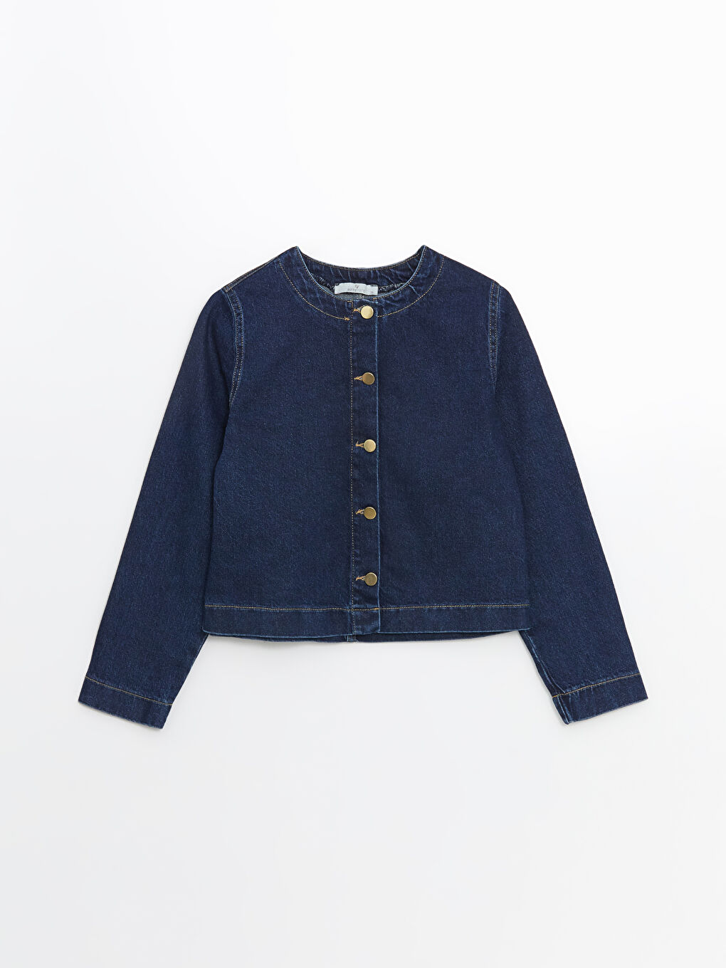 Lacivert Bisiklet Yaka Kadın Jean Ceket-4