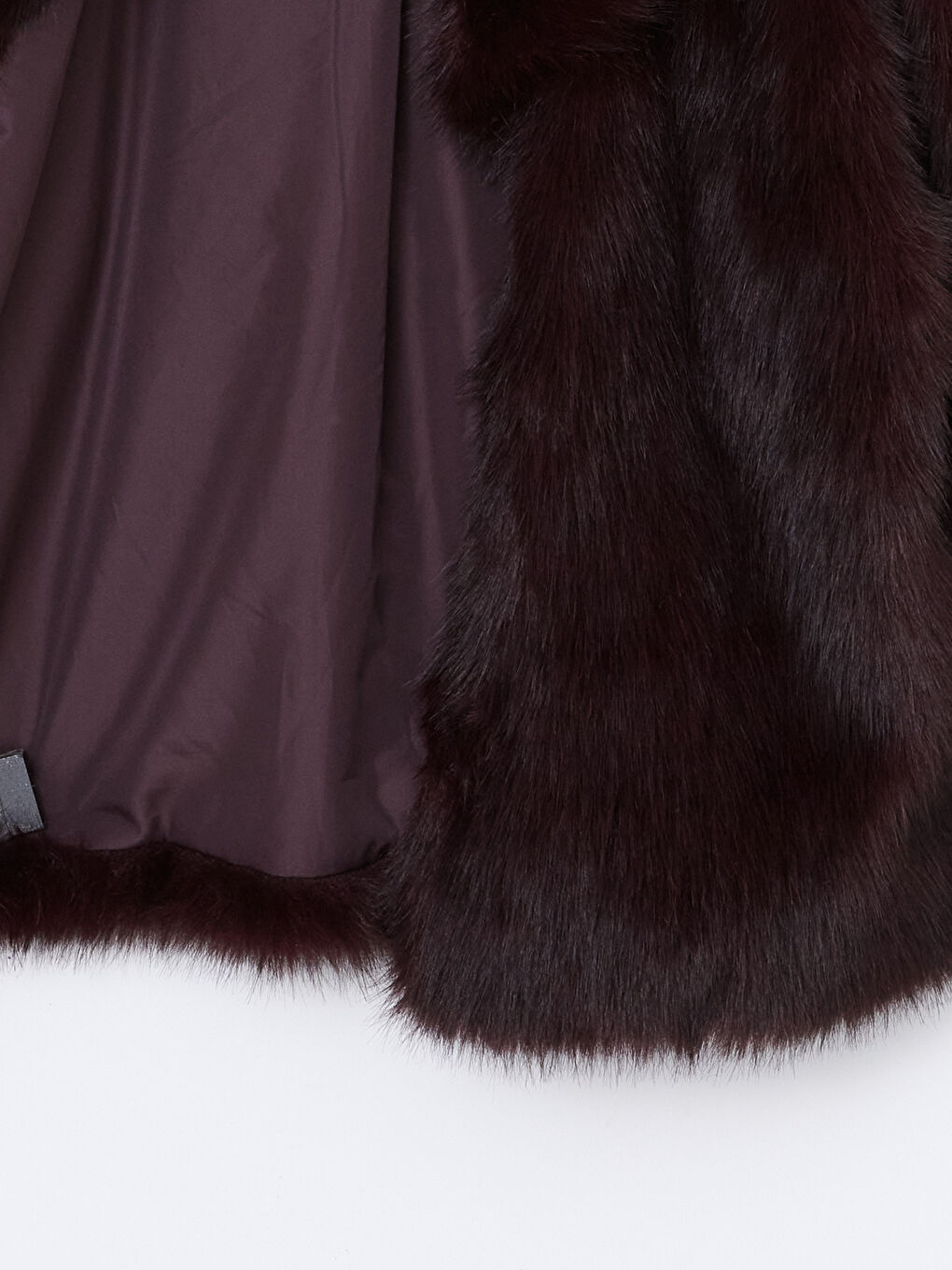 Mürdüm Ceket Yaka Kadın Kürk Mont-12