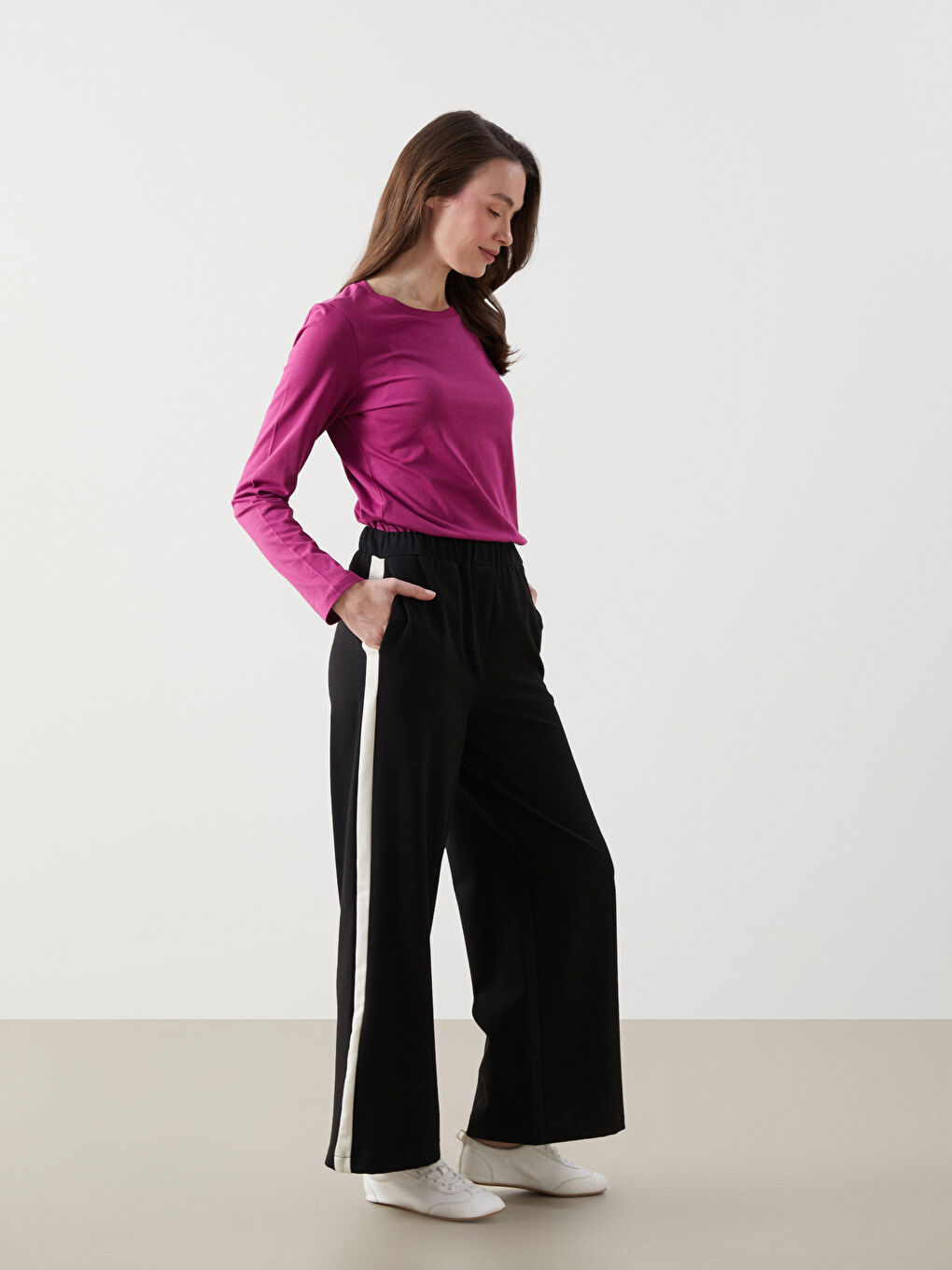 LCW Grace Elasticated Waist Women's Trousers -W4M407Z8-CVL