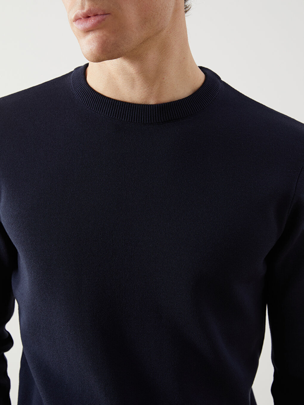 Mavi Bisiklet Yaka Erkek Triko Kazak-2