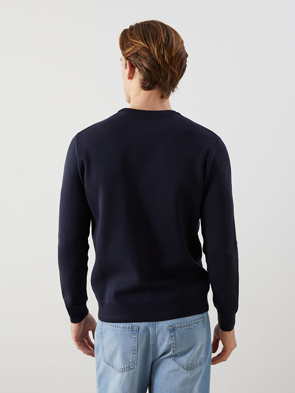 Mavi Bisiklet Yaka Erkek Triko Kazak-3