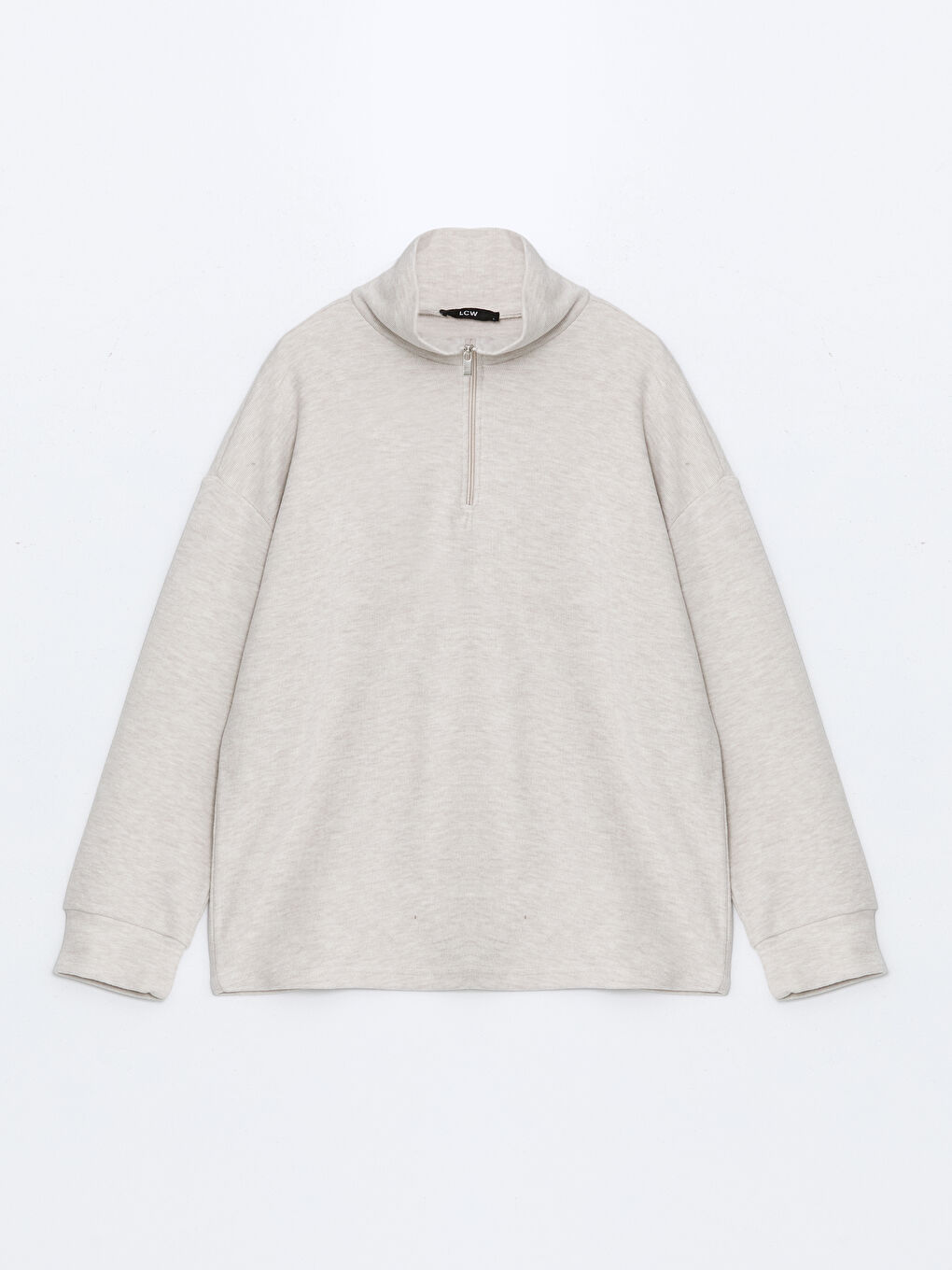 LCW Comfort Bej Dik Yaka Kadın Sweatshirt - 4