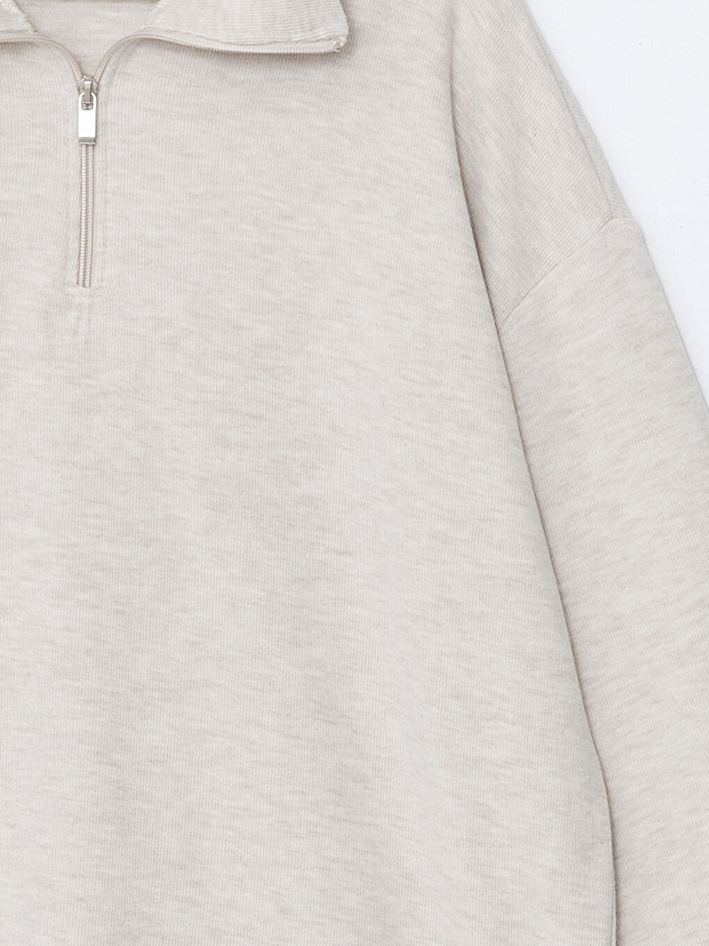 LCW Comfort Bej Dik Yaka Kadın Sweatshirt - 6