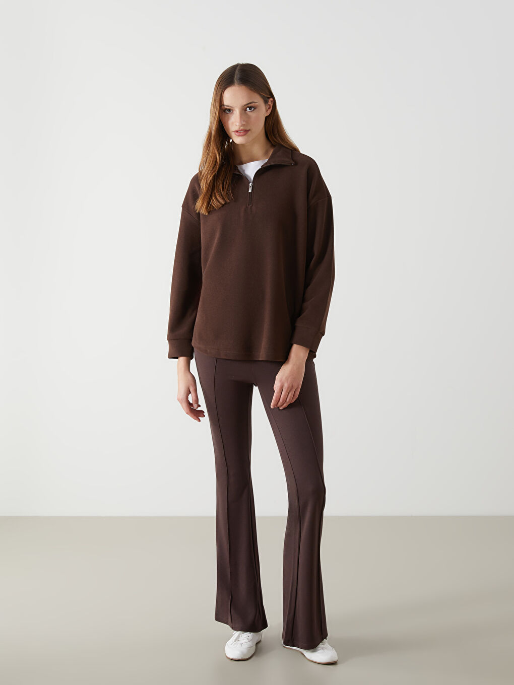 LCW Comfort كنزة رياضية بني امرأة -W4M416Z8-M7M